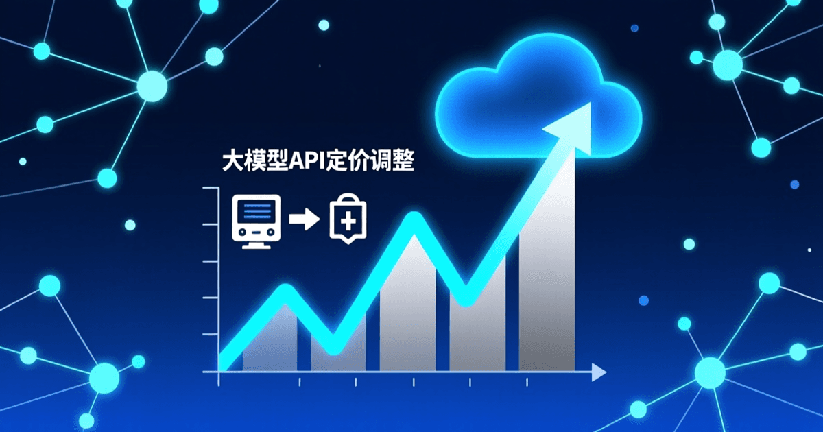 深蓝色科技风格封面，中央显示上升的价格曲线与 API 接口标识，配以 DeepSeek 调价主题的简约图形