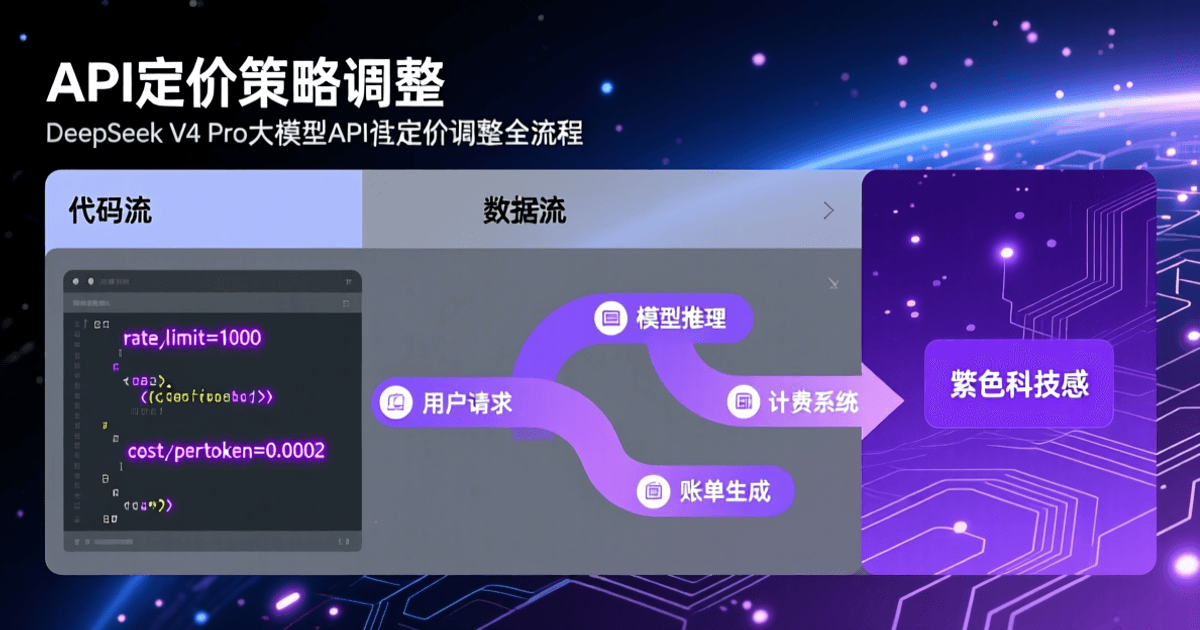 DeepSeek V4 Pro大模型API定价调整，紫色科技风格封面