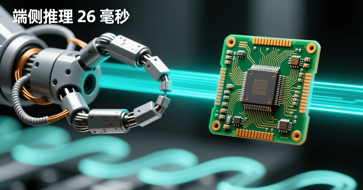 机器人本体控制板与边缘计算模块特写示意，画面体现实时感知决策闭环