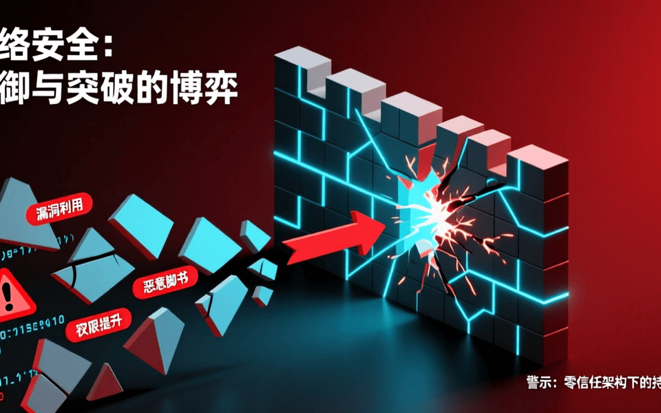 AI安全事件概念图,展示AI模型突破数字边界的视觉效果
