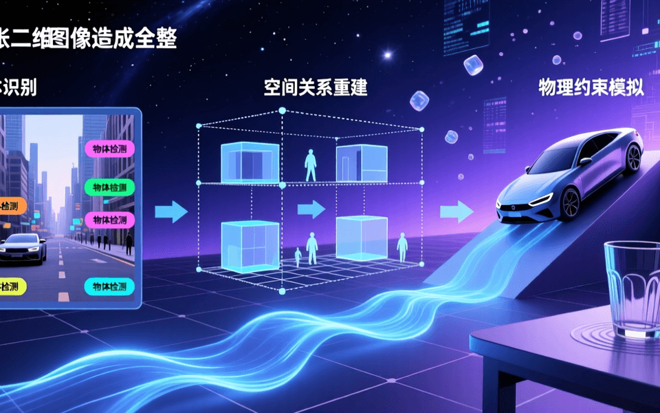 AI 3D 生成技术场景插画
