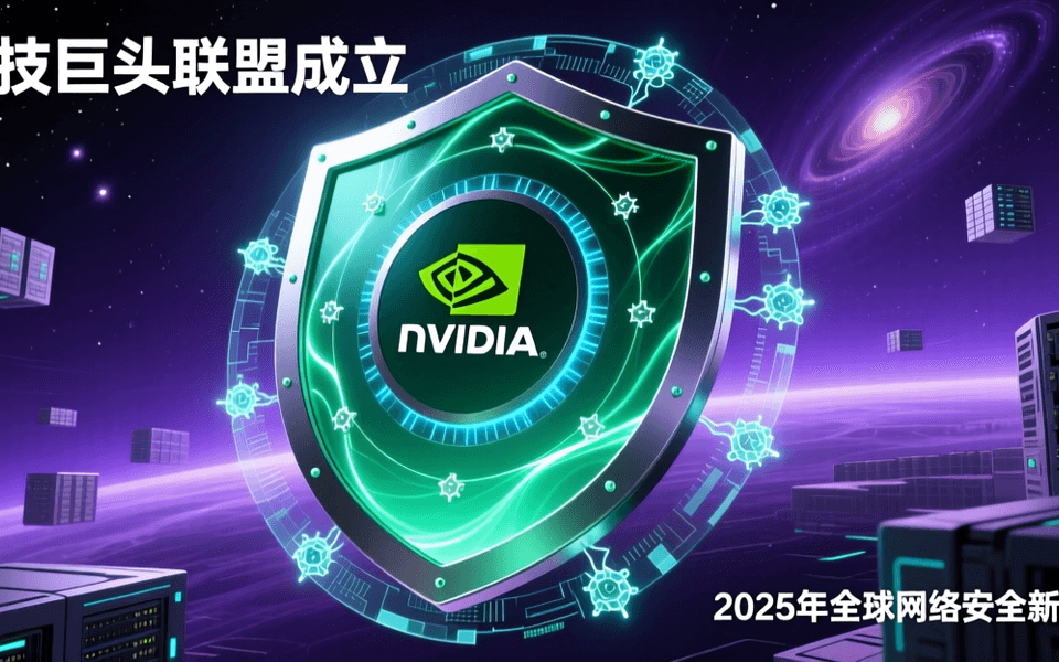 科技巨头联盟形成防护盾牌,Nvidia绿色风格的多层网络安全防御体系