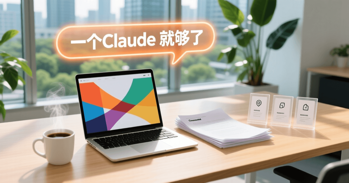 企业办公场景示意:统一对话界面中并排呈现文档与演示文稿的抽象画面