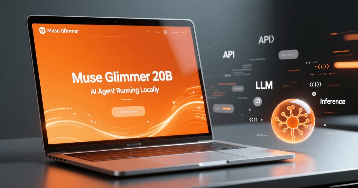 Meta开源Muse Glimmer 30B模型,笔记本电脑运行AI智能体,橙色科技风格