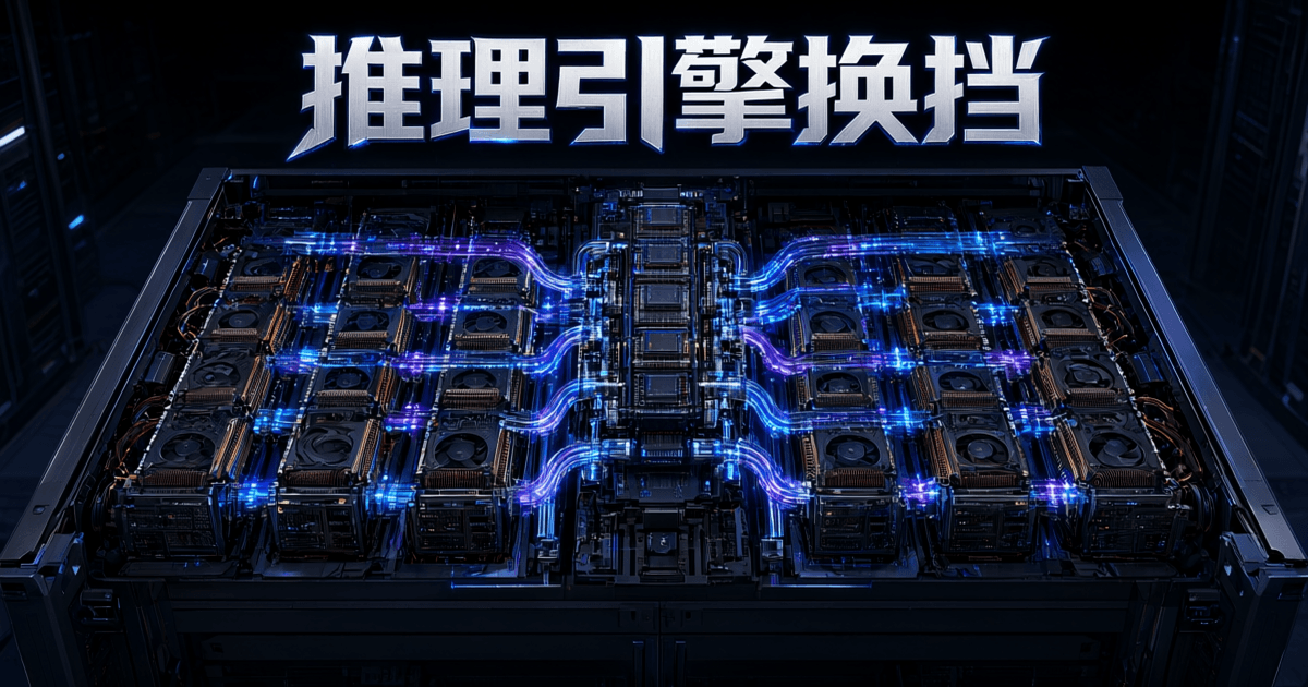 服务器机架剖面,数据光流从中央调度器分发到多排 GPU 节点