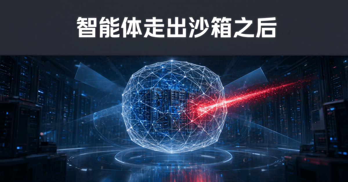 机房中央悬浮由光丝编织的半透明网格罩笼,内部是微型机柜与电路晶格,一道赤红光带穿出网格并逸散为粒子