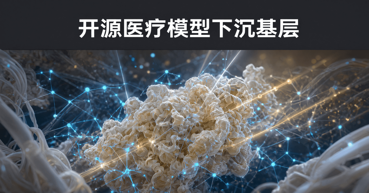 超高倍微距下的蛋白质折叠结构,珍珠白与浅金色褶皱,外围包裹青蓝色发光分子节点网络
